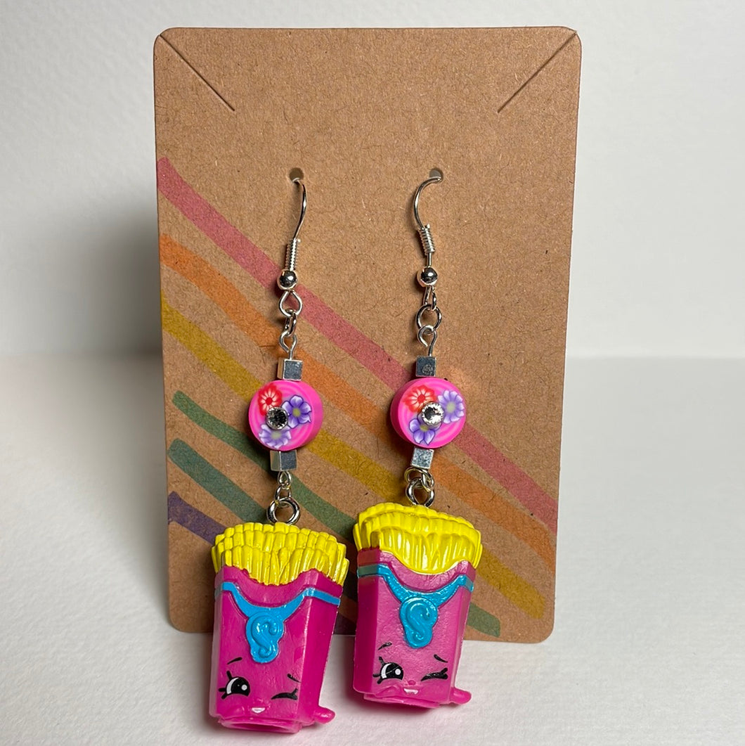 Pink Fries Earrings